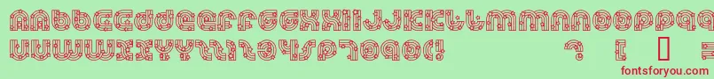 フォントDreamlas – 赤い文字の緑の背景
