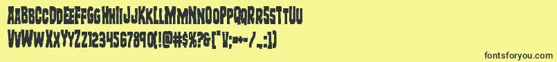 フォントFreakfindercond – 黒い文字の黄色い背景