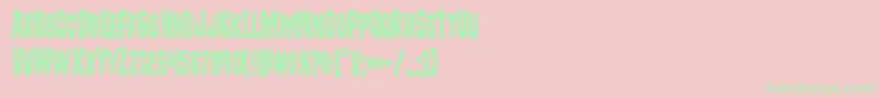 フォントFreakfindercond – ピンクの背景に緑の文字
