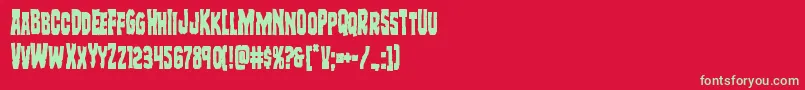 フォントFreakfindercond – 赤い背景に緑の文字