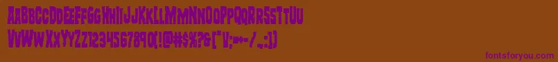 Freakfindercond-Schriftart – Violette Schriften auf braunem Hintergrund