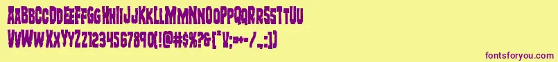 Freakfindercond Font – Purple Fonts on Yellow Background