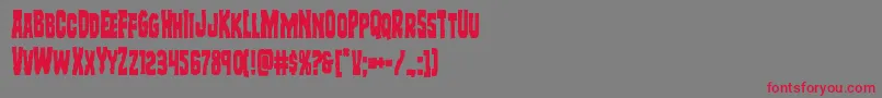 Czcionka Freakfindercond – czerwone czcionki na szarym tle