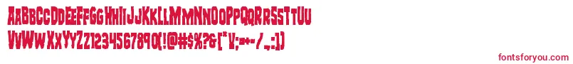 フォントFreakfindercond – 白い背景に赤い文字