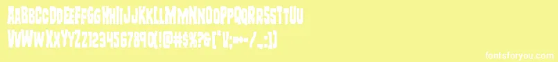 フォントFreakfindercond – 黄色い背景に白い文字