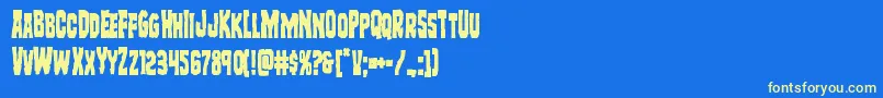 Freakfindercond Font – Yellow Fonts on Blue Background