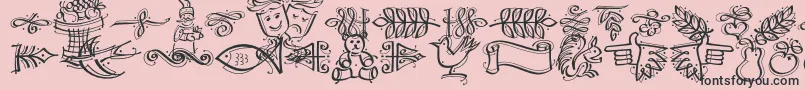 Dfcalligraphicornament Font – Black Fonts on Pink Background