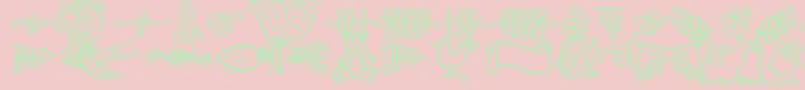 Dfcalligraphicornament Font – Green Fonts on Pink Background