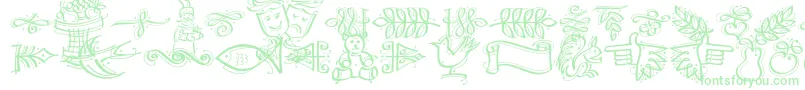 Fonte Dfcalligraphicornament – fontes verdes em um fundo branco