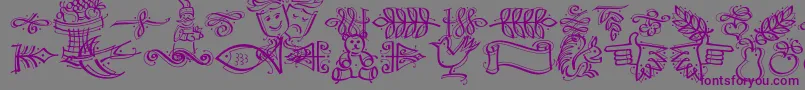 Dfcalligraphicornament Font – Purple Fonts on Gray Background