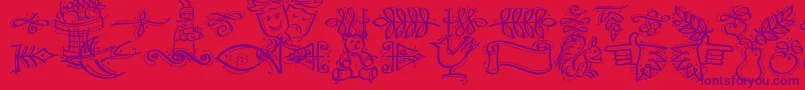 Dfcalligraphicornament Font – Purple Fonts on Red Background