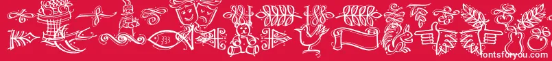 fuente Dfcalligraphicornament – Fuentes Blancas Sobre Fondo Rojo