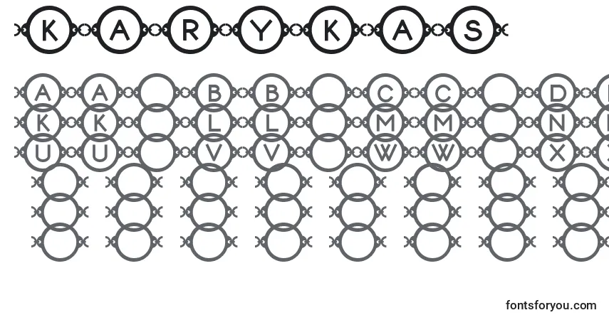 A fonte Karykas – alfabeto, números, caracteres especiais