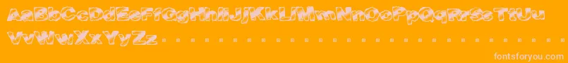 Fasttime-Schriftart – Rosa Schriften auf orangefarbenem Hintergrund