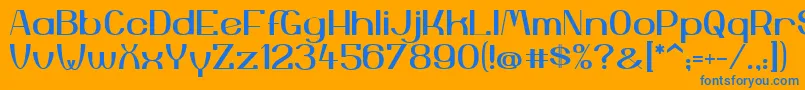 YiggivooUc Font – Blue Fonts on Orange Background