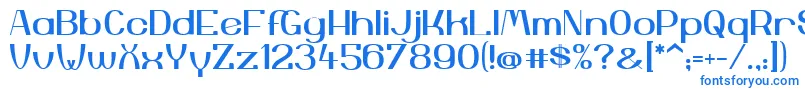 フォントYiggivooUc – 白い背景に青い文字