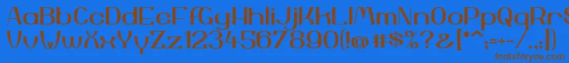 YiggivooUc Font – Brown Fonts on Blue Background