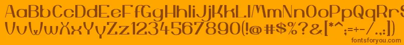 YiggivooUc Font – Brown Fonts on Orange Background