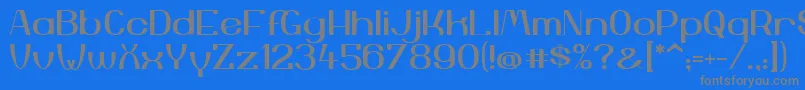 YiggivooUc Font – Gray Fonts on Blue Background