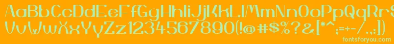 YiggivooUc Font – Green Fonts on Orange Background