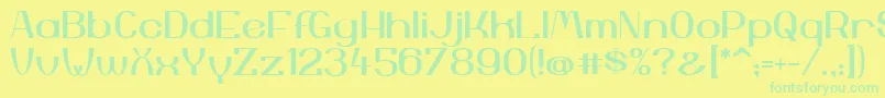 YiggivooUc Font – Green Fonts on Yellow Background