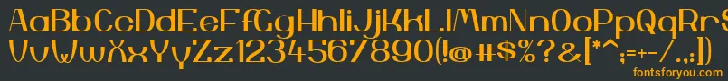 フォントYiggivooUc – 黒い背景にオレンジの文字