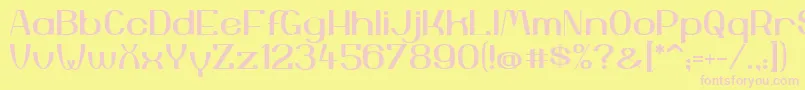 YiggivooUc Font – Pink Fonts on Yellow Background