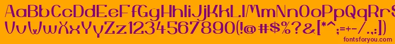 YiggivooUc Font – Purple Fonts on Orange Background