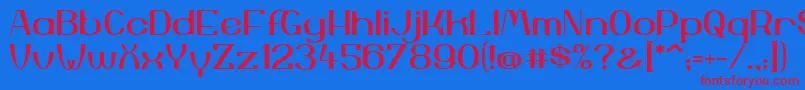 YiggivooUc Font – Red Fonts on Blue Background