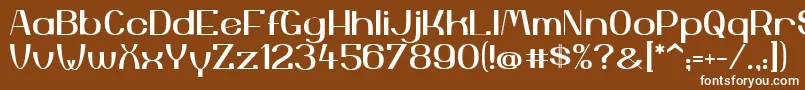 フォントYiggivooUc – 茶色の背景に白い文字