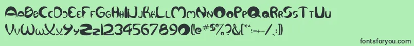 QurveR Font – Black Fonts on Green Background