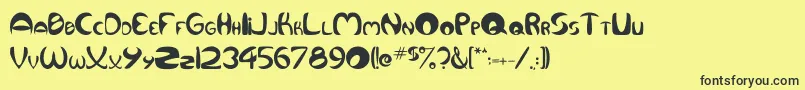 QurveR Font – Black Fonts on Yellow Background