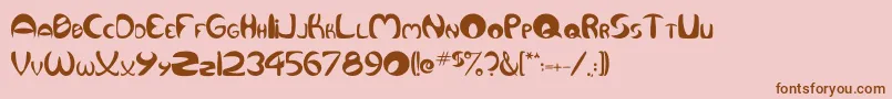 QurveR Font – Brown Fonts on Pink Background