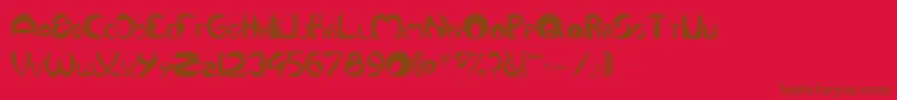 QurveR Font – Brown Fonts on Red Background