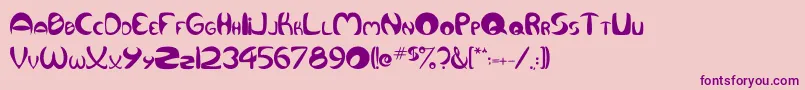 QurveR Font – Purple Fonts on Pink Background