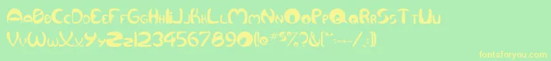 QurveR Font – Yellow Fonts on Green Background