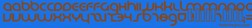 フォントDanube ffy – 茶色の文字が青い背景にあります。