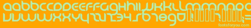 Danube ffy Font – Green Fonts on Orange Background