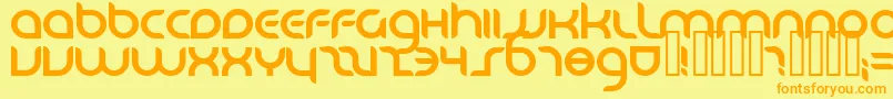 Danube ffy Font – Orange Fonts on Yellow Background