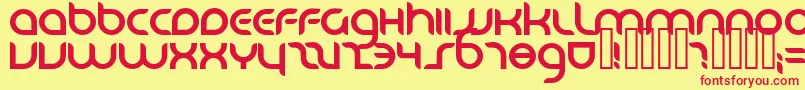 Danube ffy Font – Red Fonts on Yellow Background