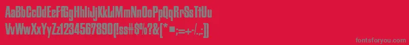 フォントFiordRegularDb – 赤い背景に灰色の文字