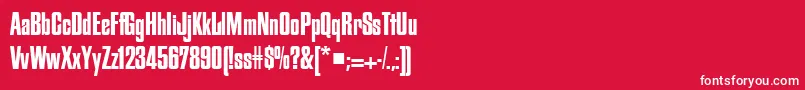 フォントFiordRegularDb – 赤い背景に白い文字