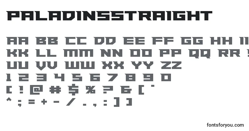 Schriftart Paladinsstraight – Alphabet, Zahlen, spezielle Symbole
