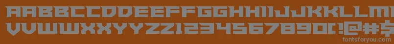 Paladinsstraight-fontti – harmaat kirjasimet ruskealla taustalla