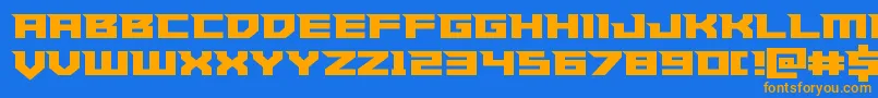 Fonte Paladinsstraight – fontes laranjas em um fundo azul
