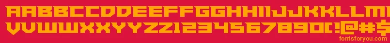 Fonte Paladinsstraight – fontes laranjas em um fundo vermelho