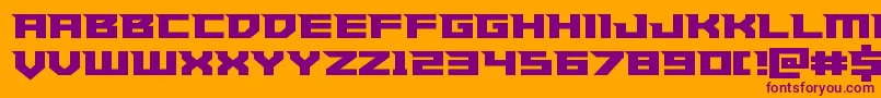 Paladinsstraight-Schriftart – Violette Schriften auf orangefarbenem Hintergrund