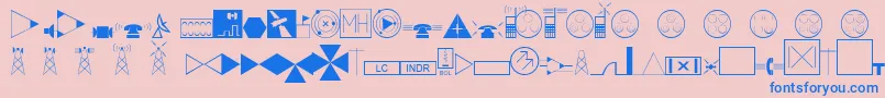 Fonte EsriTelecom – fontes azuis em um fundo rosa