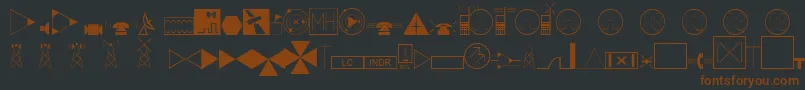 Шрифт EsriTelecom – коричневые шрифты на чёрном фоне