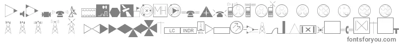 フォントEsriTelecom – 白い背景に灰色の文字